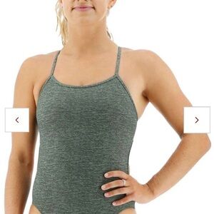 TYR Olive Crisscross Swim Sports Bra